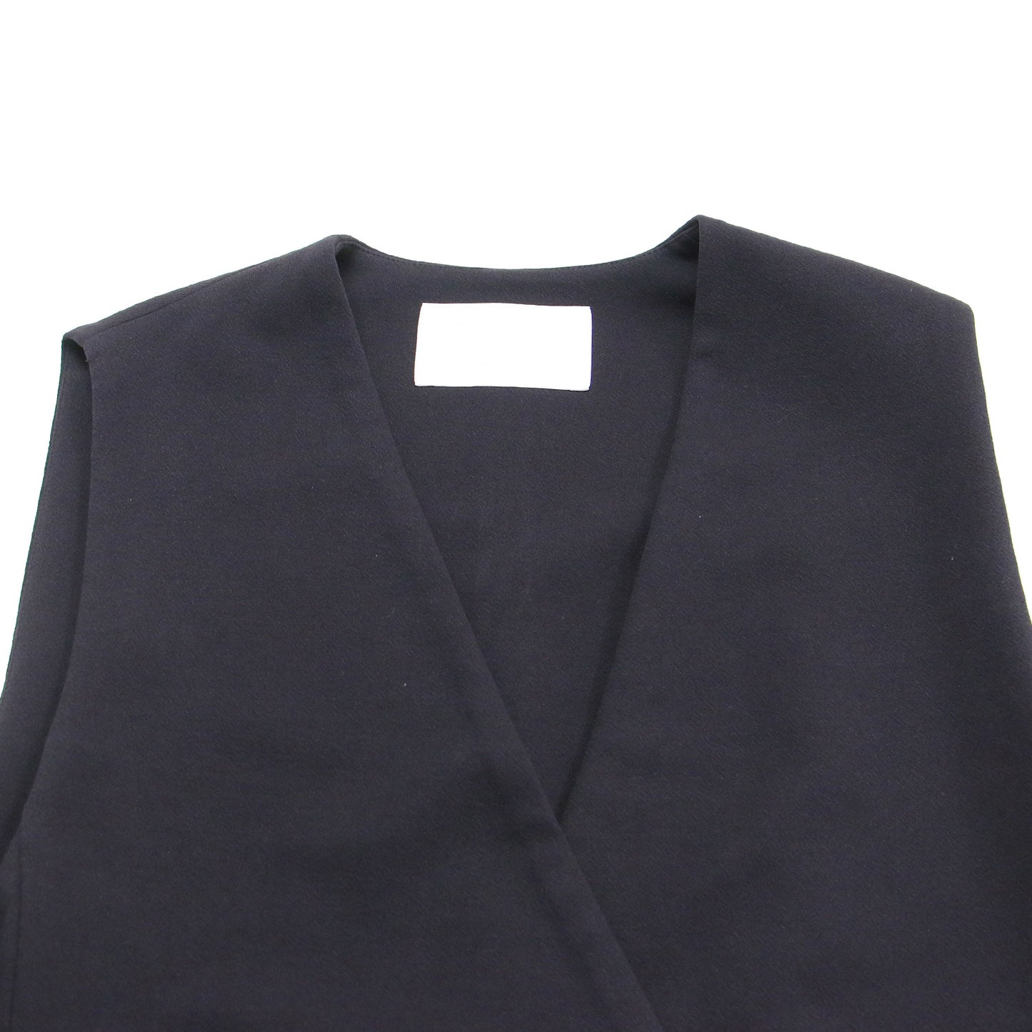 22春夏 ドライアムンゼン Vネック ジレ / ベスト ノースリーブ チュニック丈 ストレート ダブルブレスト