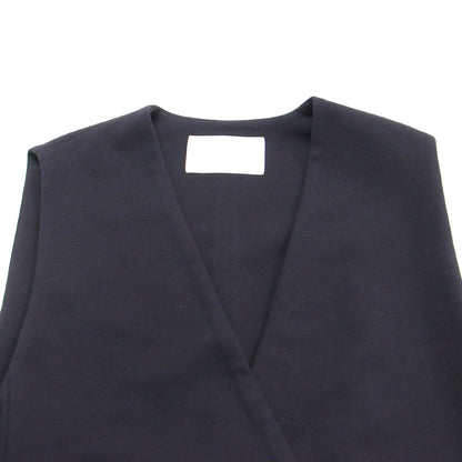 22春夏 ドライアムンゼン Vネック ジレ / ベスト ノースリーブ チュニック丈 ストレート ダブルブレスト