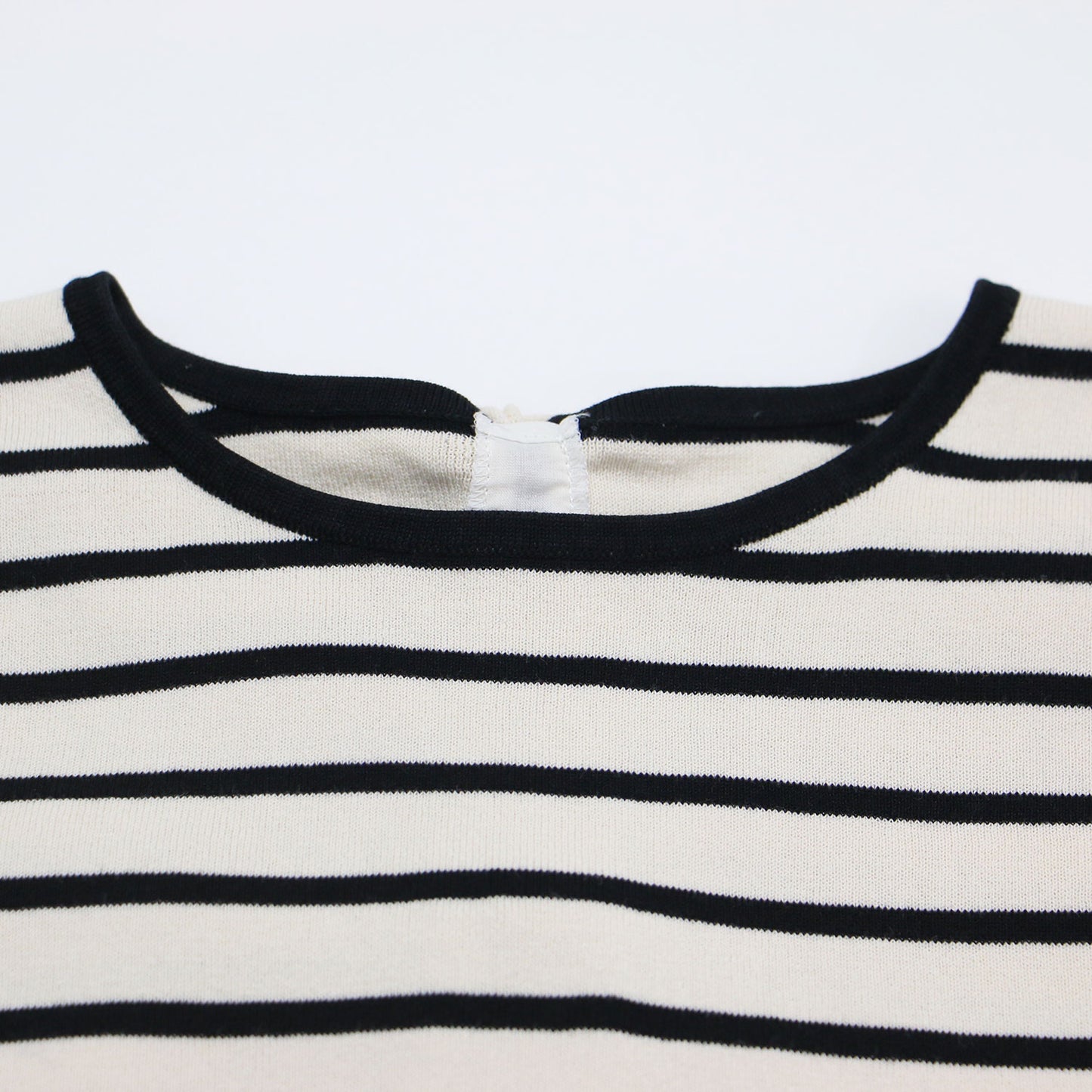 24春夏 ファブリックコンビ ノースリーブ プルオーバー / ニット クルーネック 切替 フリル ボーダー リボン コットン