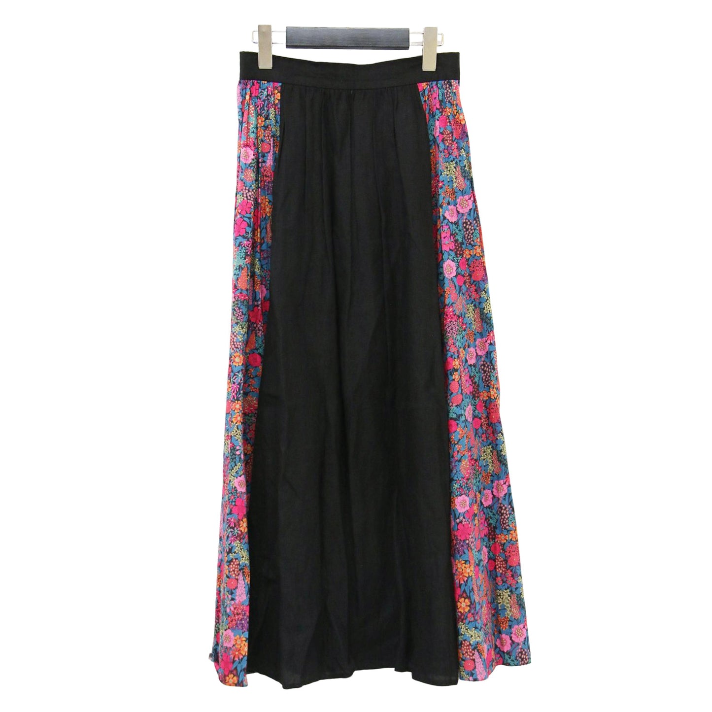 リネン リバティ ロング スカート / フレア タック Aライン 花柄 コットン