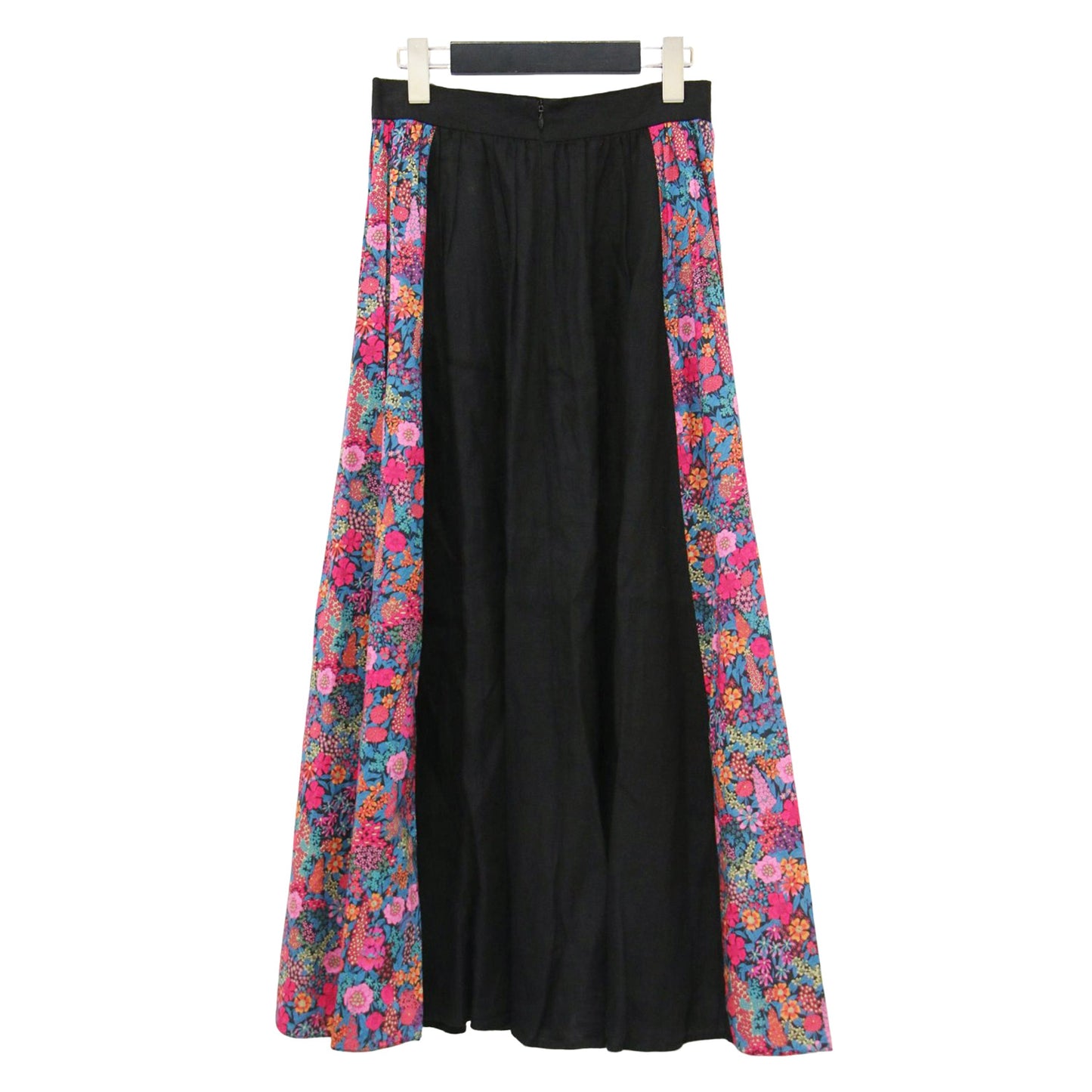 リネン リバティ ロング スカート / フレア タック Aライン 花柄 コットン