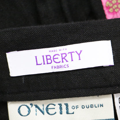 リネン リバティ ロング スカート / フレア タック Aライン 花柄 コットン