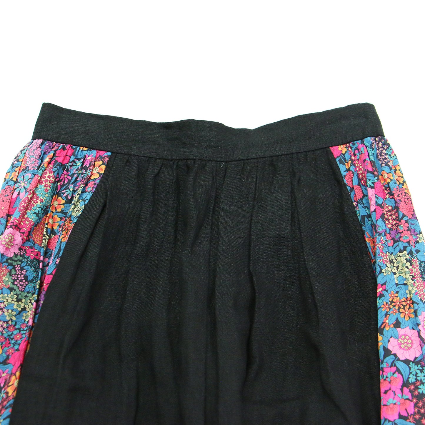 リネン リバティ ロング スカート / フレア タック Aライン 花柄 コットン