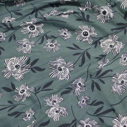 × UNITED ARROWS 別注 マドモアゼルのドレス / ワンピース 長袖 Vネック ロング丈 花柄 フレア コットン