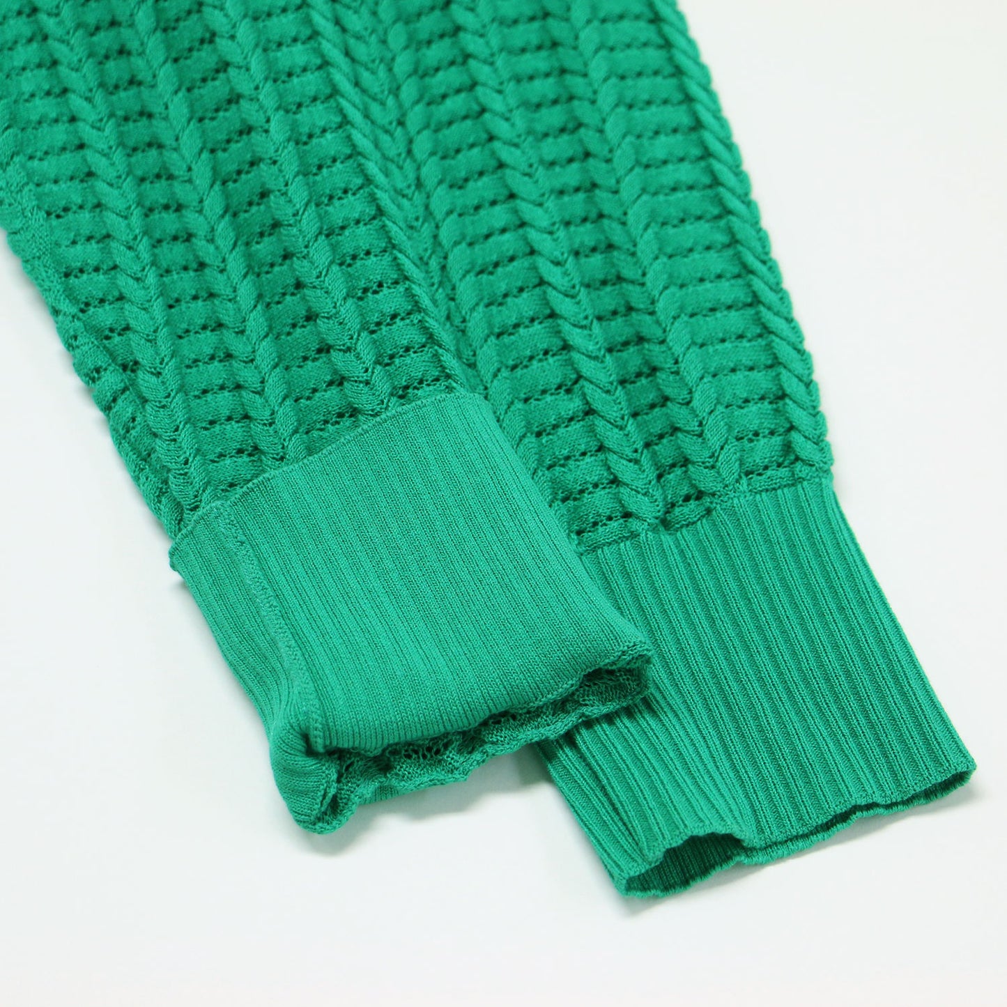 23春夏 変形 ケーブル ロングカーディガン / ニット 長袖 Vネック メタルボタン コットン ナイロン