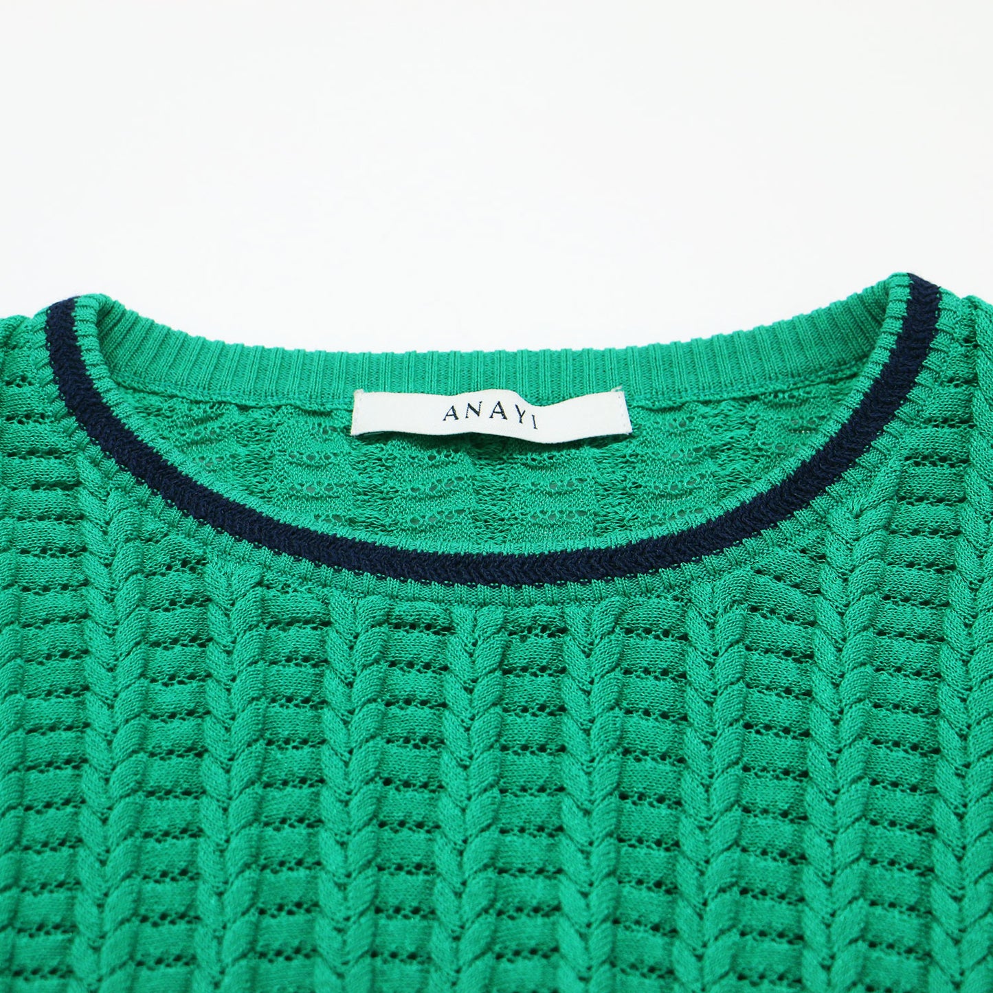 23春夏 変形 ケーブル ノースリーブ プルオーバー / ニット クルーネック メタルボタン コットン ナイロン