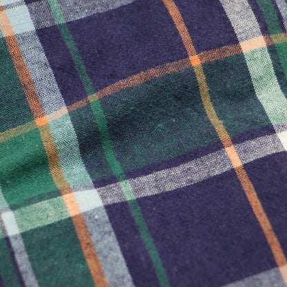 チェック柄 ノースリーブ スキッパー ブラウス / プルオーバー Vネック Aライン コットン リネン