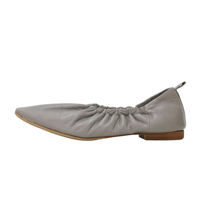 スクエア ギャザー フラット シューズ / ギャザー スクエアトゥ プルストラップ スリッポン