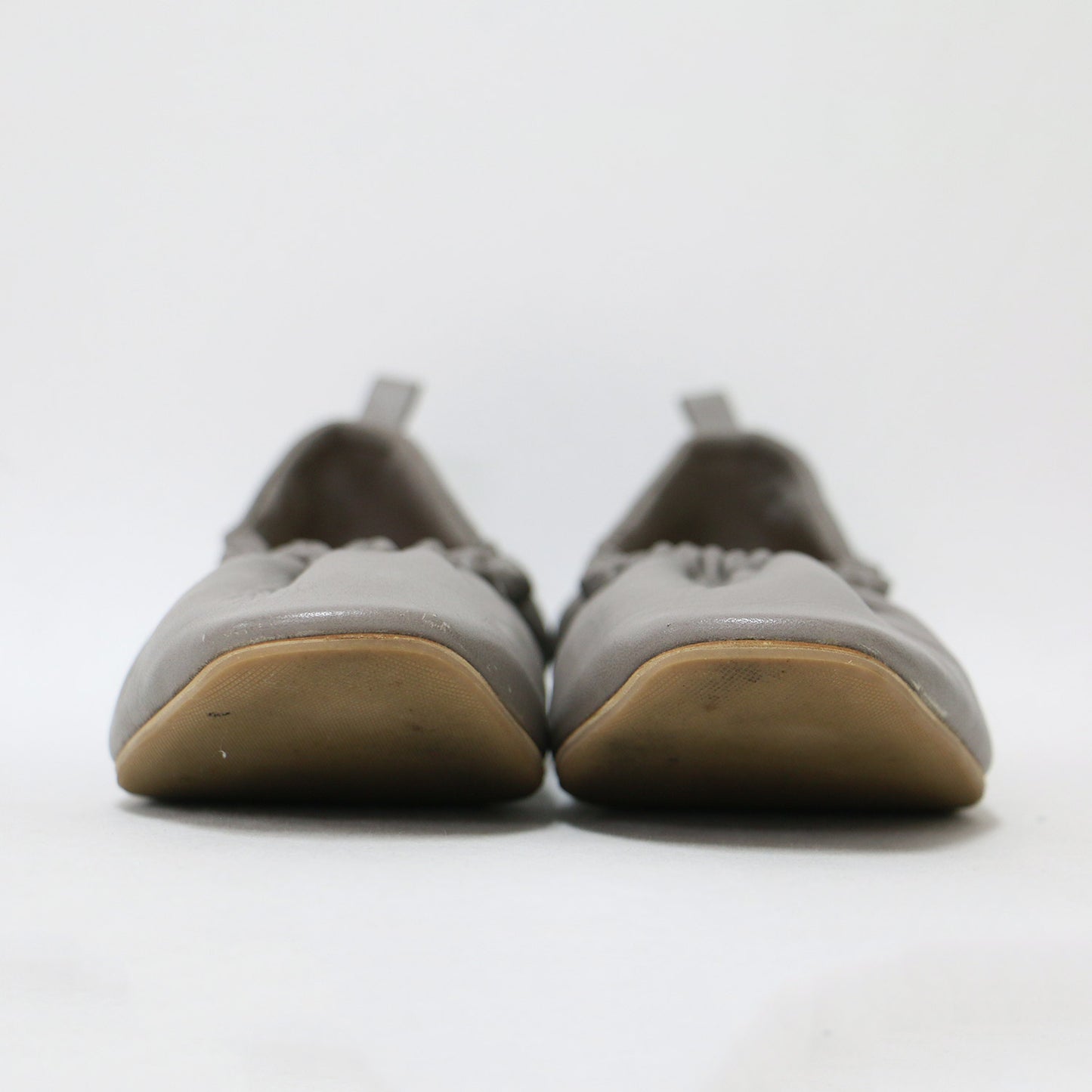 スクエア ギャザー フラット シューズ / ギャザー スクエアトゥ プルストラップ スリッポン