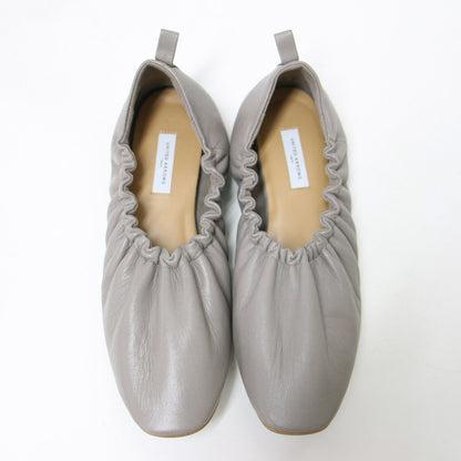 スクエア ギャザー フラット シューズ / ギャザー スクエアトゥ プルストラップ スリッポン