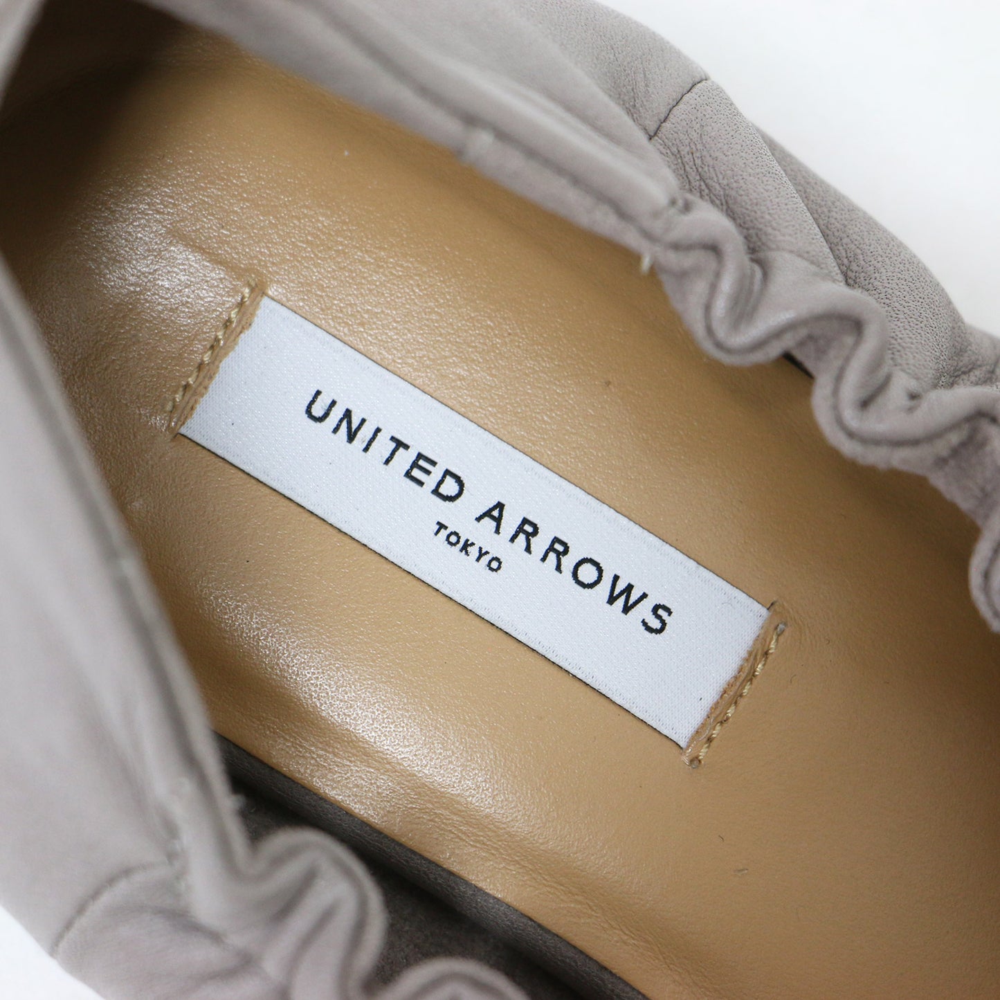 スクエア ギャザー フラット シューズ / ギャザー スクエアトゥ プルストラップ スリッポン