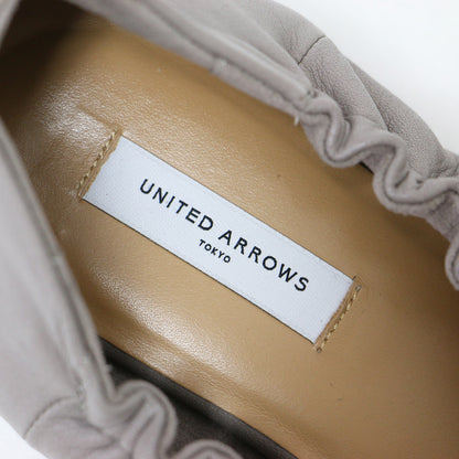 スクエア ギャザー フラット シューズ / ギャザー スクエアトゥ プルストラップ スリッポン