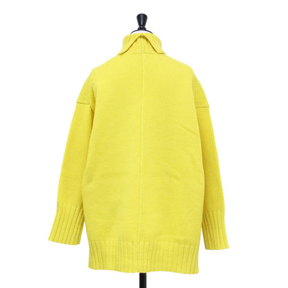 ウール カシミヤ ハイネック プルオーバー / ニット ヘムライン 長袖 ワイド ミドルゲージ スリット