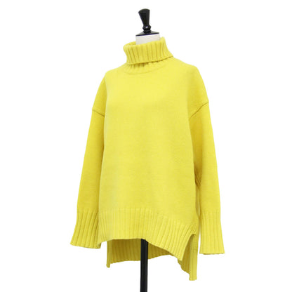 ウール カシミヤ ハイネック プルオーバー / ニット ヘムライン 長袖 ワイド ミドルゲージ スリット