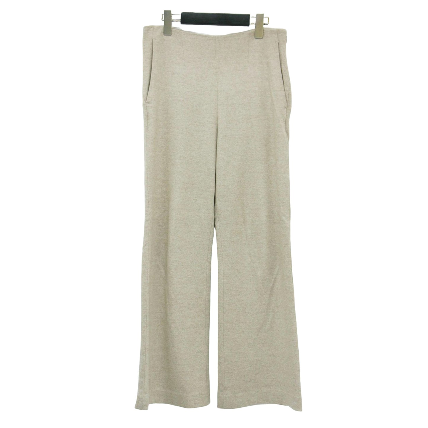 20秋冬 ジャガード ツイード ニットパンツ / Jacquard Tweed ワイドパンツ セミフレア ストレッチ ウール コットン