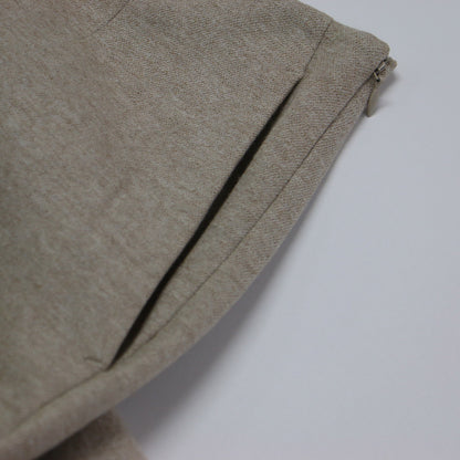 20秋冬 ジャガード ツイード ニットパンツ / Jacquard Tweed ワイドパンツ セミフレア ストレッチ ウール コットン