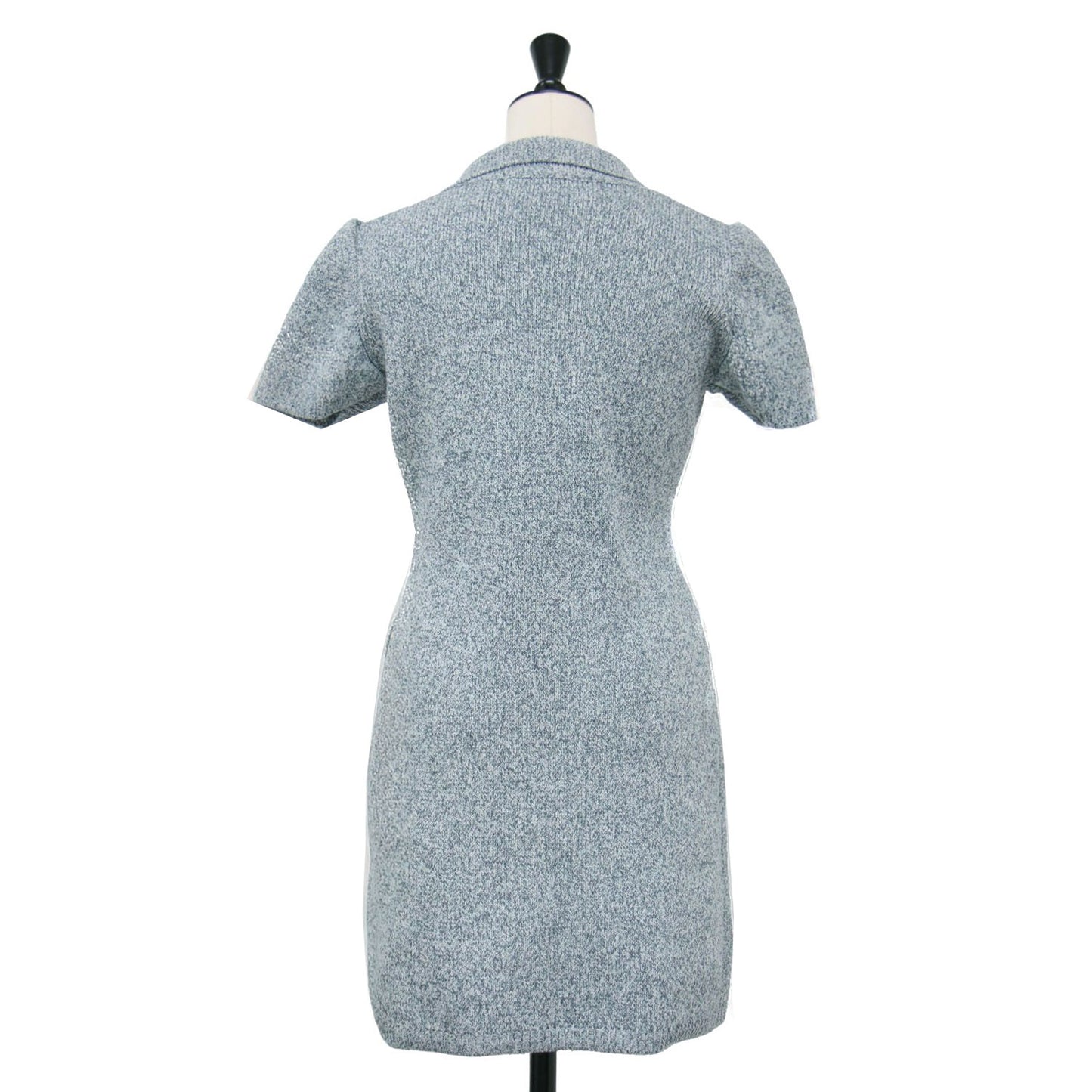 25春夏 トレンチ ニット ワンピース / ミニ丈 膝上 半袖 ダブルボタン メランジ