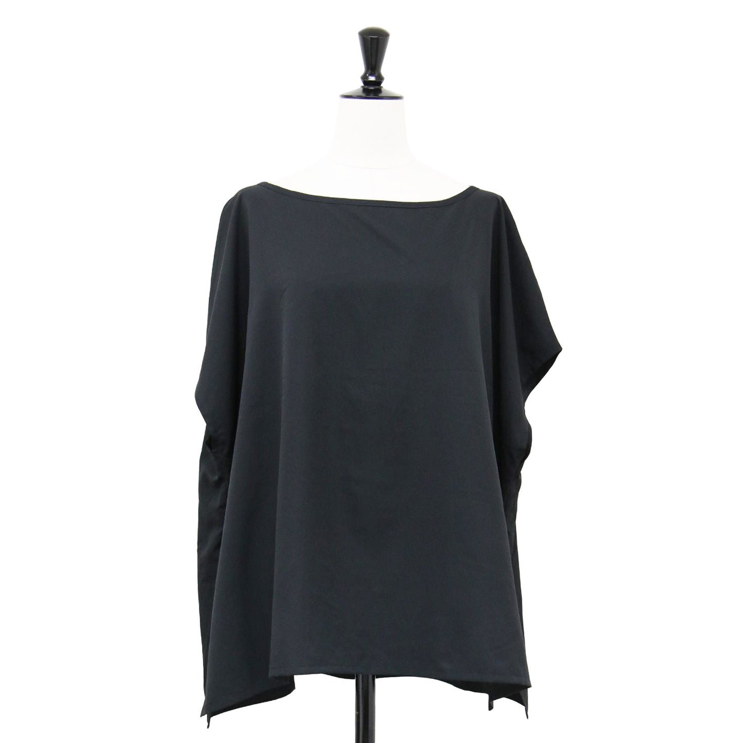 24秋冬 マット サテン オーバーサイズド プルオーバー / ブラウス フレンチスリーブ ワイド スリット