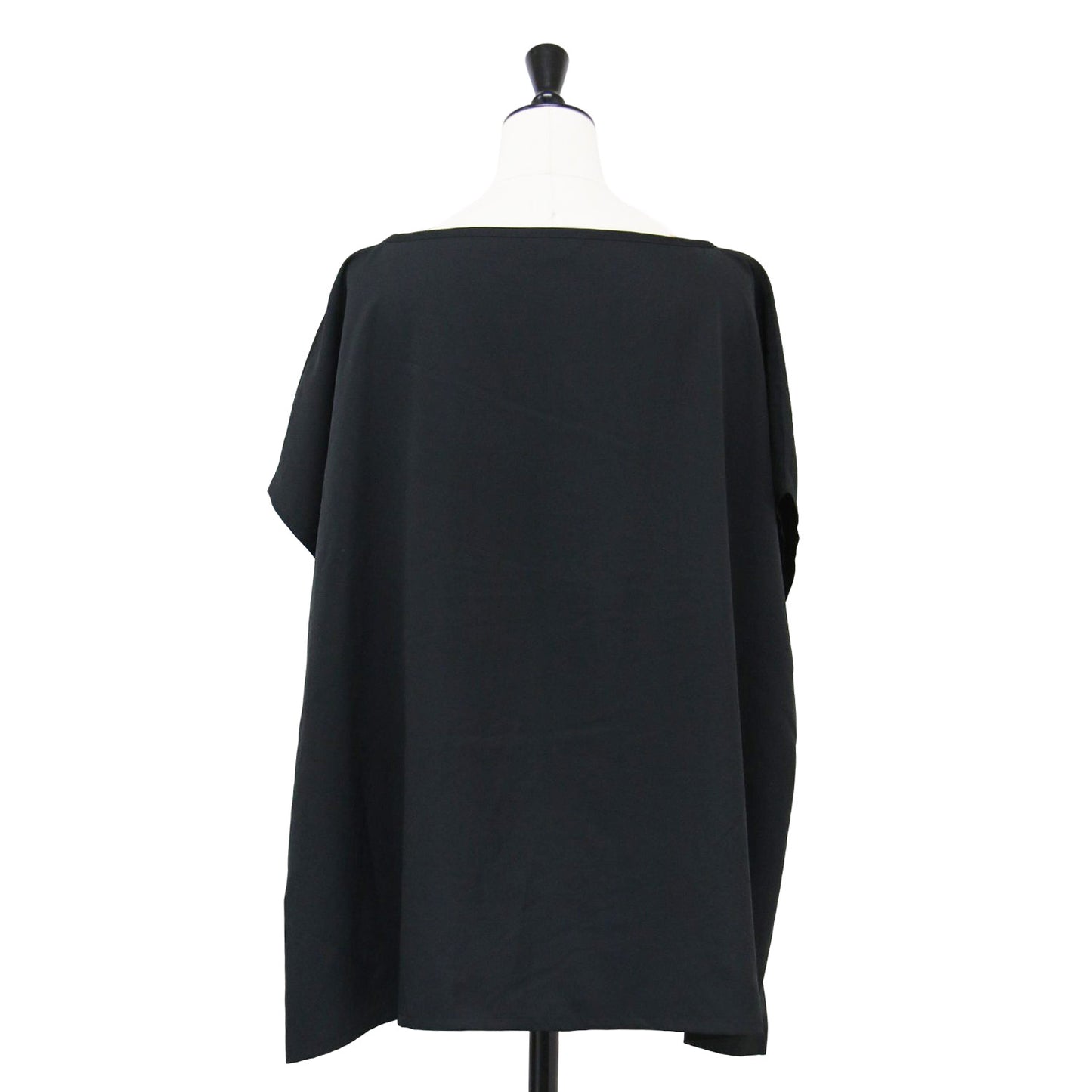 24秋冬 マット サテン オーバーサイズド プルオーバー / ブラウス フレンチスリーブ ワイド スリット