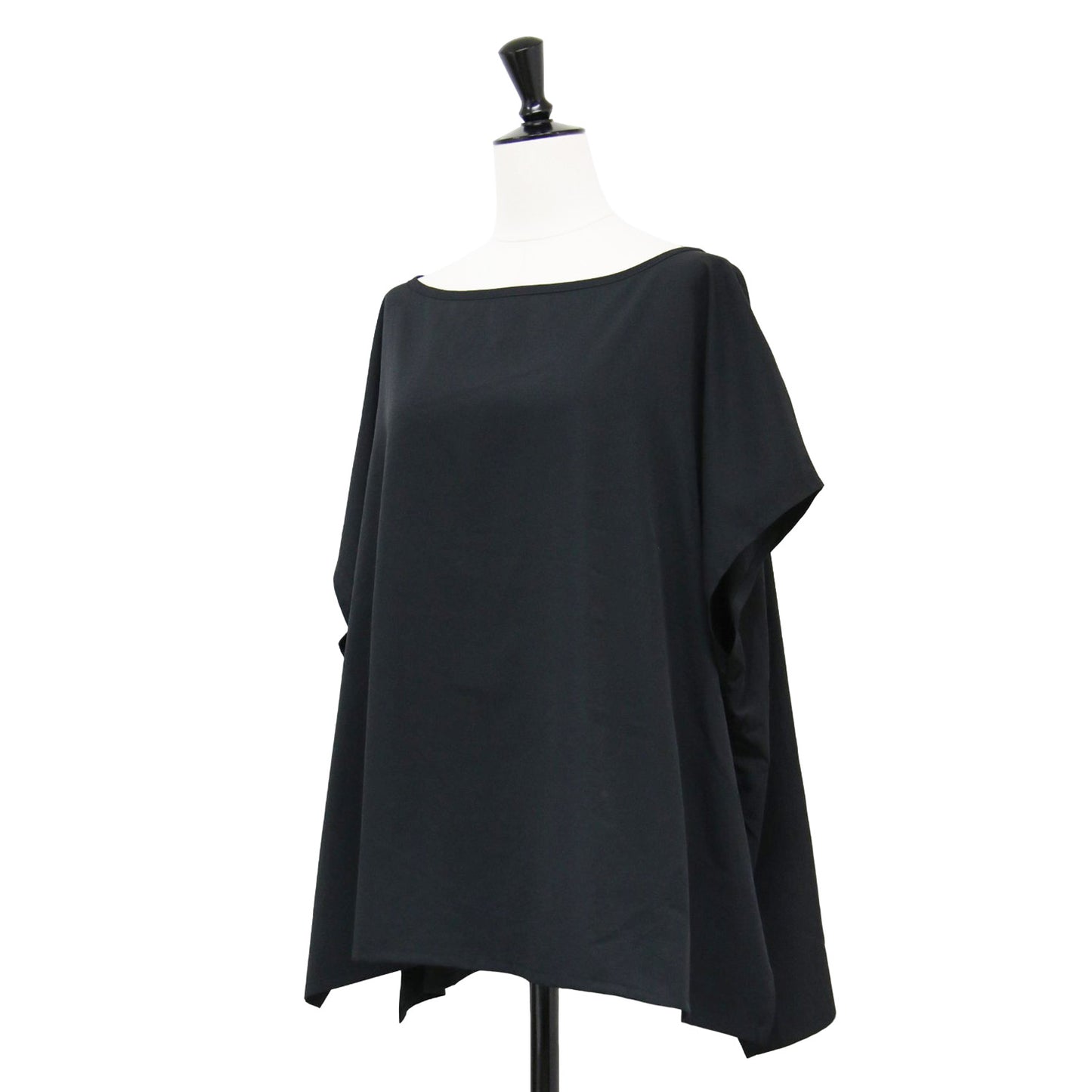 24秋冬 マット サテン オーバーサイズド プルオーバー / ブラウス フレンチスリーブ ワイド スリット