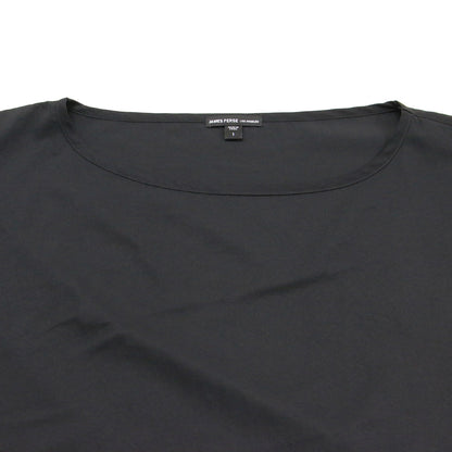 24秋冬 マット サテン オーバーサイズド プルオーバー / ブラウス フレンチスリーブ ワイド スリット