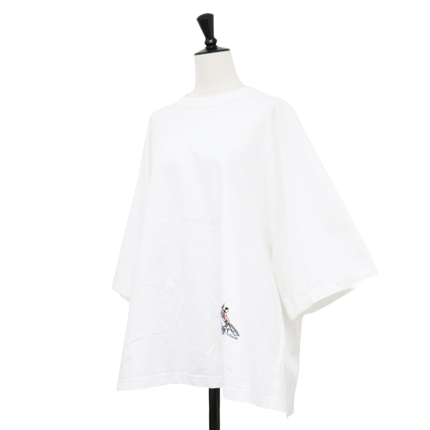 24春夏 ソフト コットン ジャージー Tシャツ / カットソー 半袖 クルーネック ラグラン ワイド 刺繍