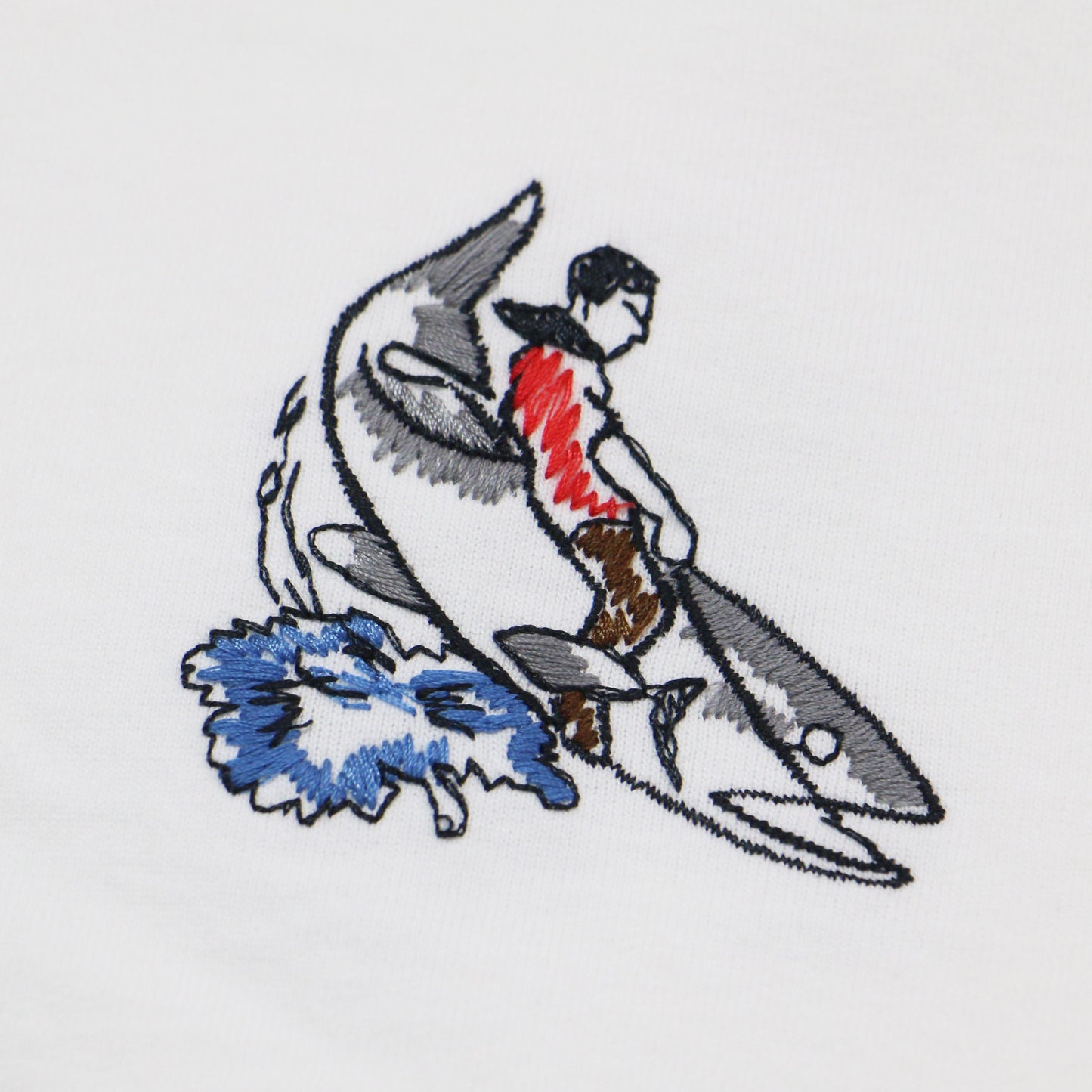 24春夏 ソフト コットン ジャージー Tシャツ / カットソー 半袖 クルーネック ラグラン ワイド 刺繍