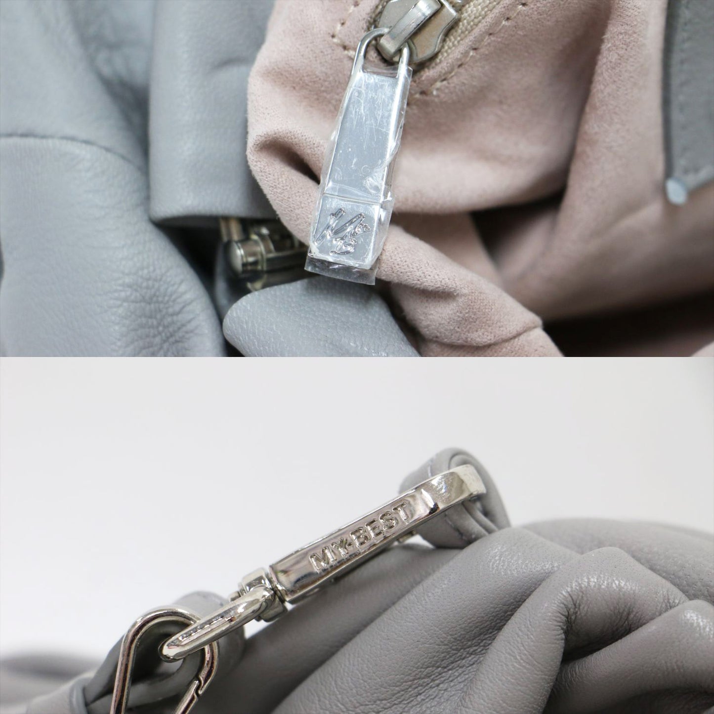 レザー チェーン ショルダーバッグ / POCHETTE GRANDE クラッチ 肩掛け クロスボディ タック