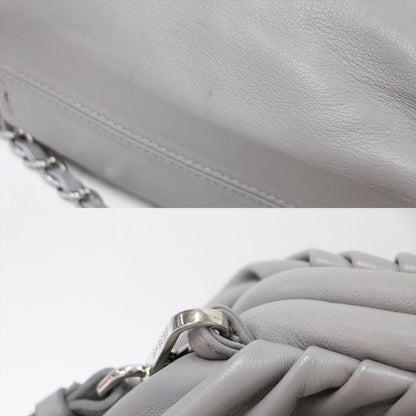 レザー チェーン ショルダーバッグ / POCHETTE GRANDE クラッチ 肩掛け クロスボディ タック