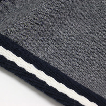 23秋冬 レタードカーディガン / ニット 長袖 チュニック丈 Vネック カシミヤブレンド