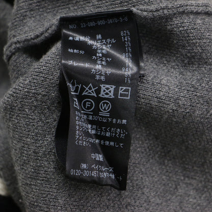 23秋冬 レタードカーディガン / ニット 長袖 チュニック丈 Vネック カシミヤブレンド