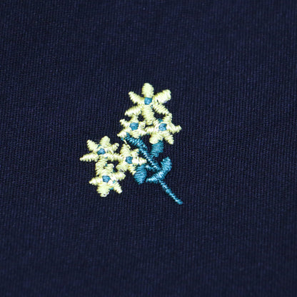 25春夏 ツイルフラワー 刺繍 タック パンツ / フルレングス ワイドセンタープレス 小花柄