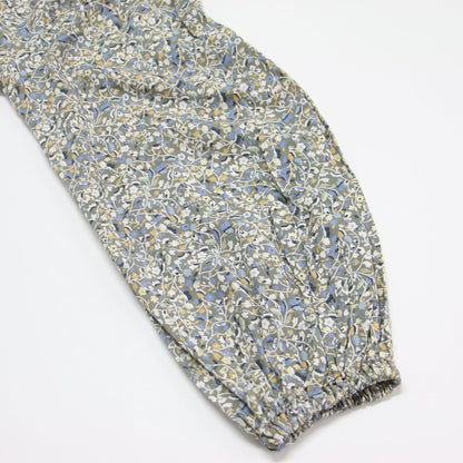 22春夏 フラワープリント カシュクール ワンピース / ドレス 長袖 Vネック マキシ丈 フレア Aライン ギャザー 総柄