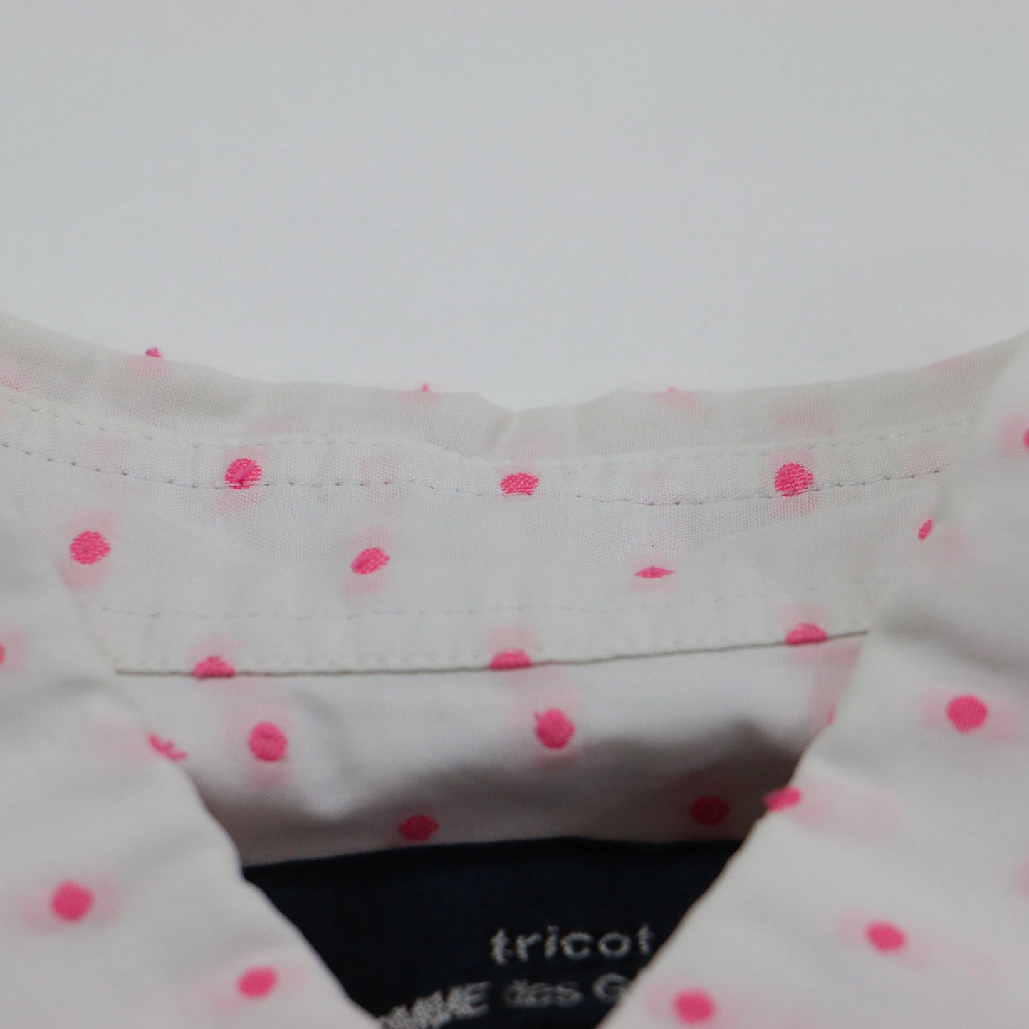 ドット 半袖 シャツ / ブラウス ボックスシルエット コンパクト ヘムライン 胸ポケット