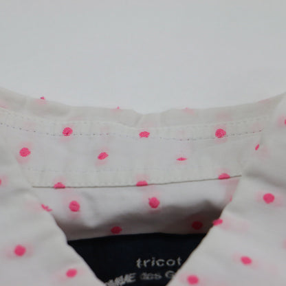 ドット 半袖 シャツ / ブラウス ボックスシルエット コンパクト ヘムライン 胸ポケット