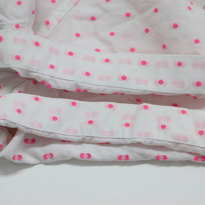 ドット 半袖 シャツ / ブラウス ボックスシルエット コンパクト ヘムライン 胸ポケット