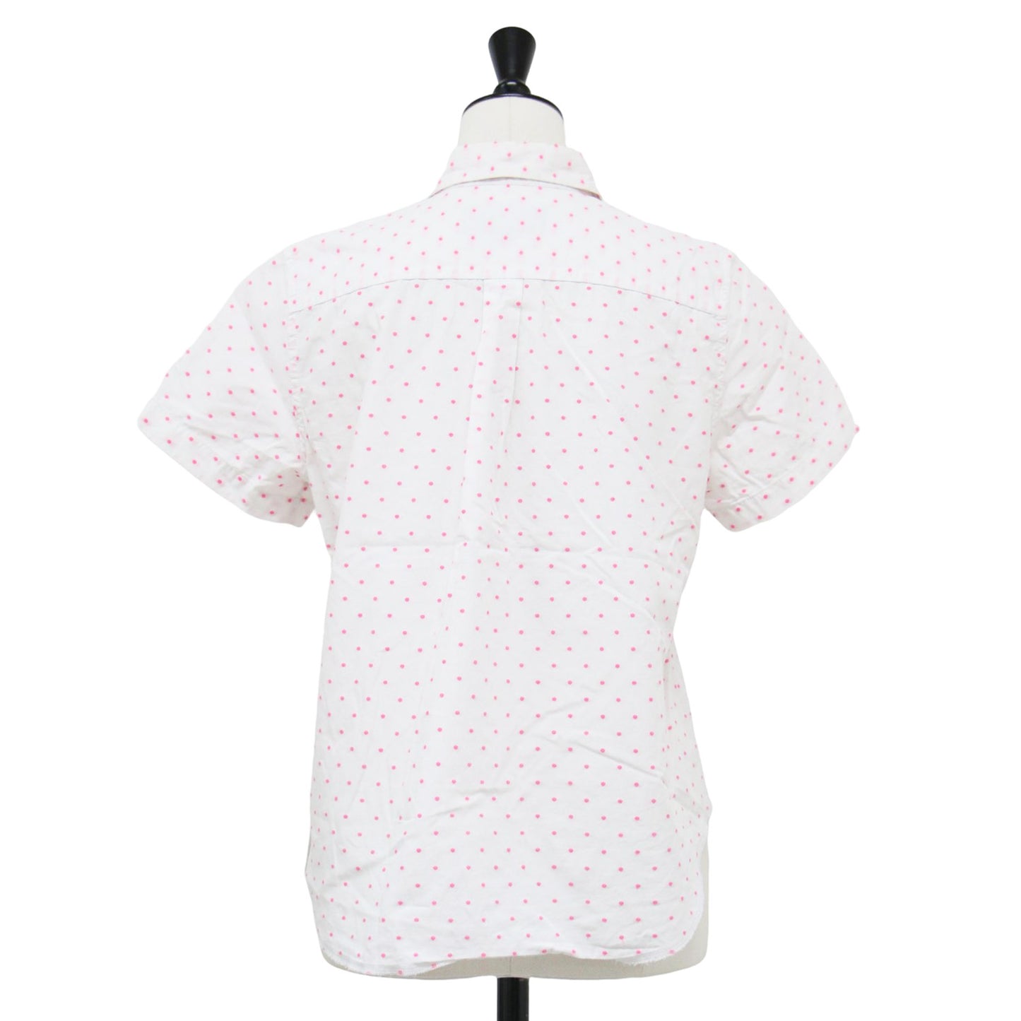ドット 半袖 シャツ / ブラウス ボックスシルエット コンパクト ヘムライン 胸ポケット