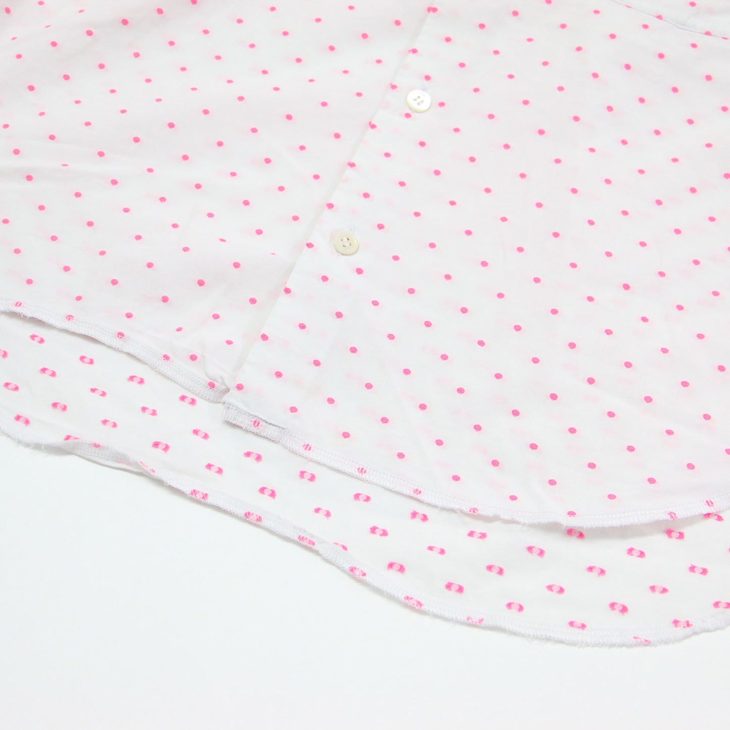 ドット 半袖 シャツ / ブラウス ボックスシルエット コンパクト ヘムライン 胸ポケット