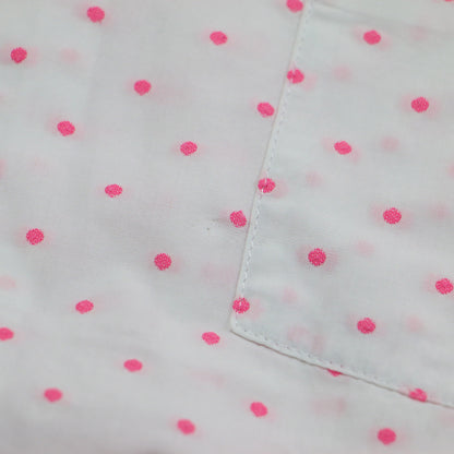 ドット 半袖 シャツ / ブラウス ボックスシルエット コンパクト ヘムライン 胸ポケット