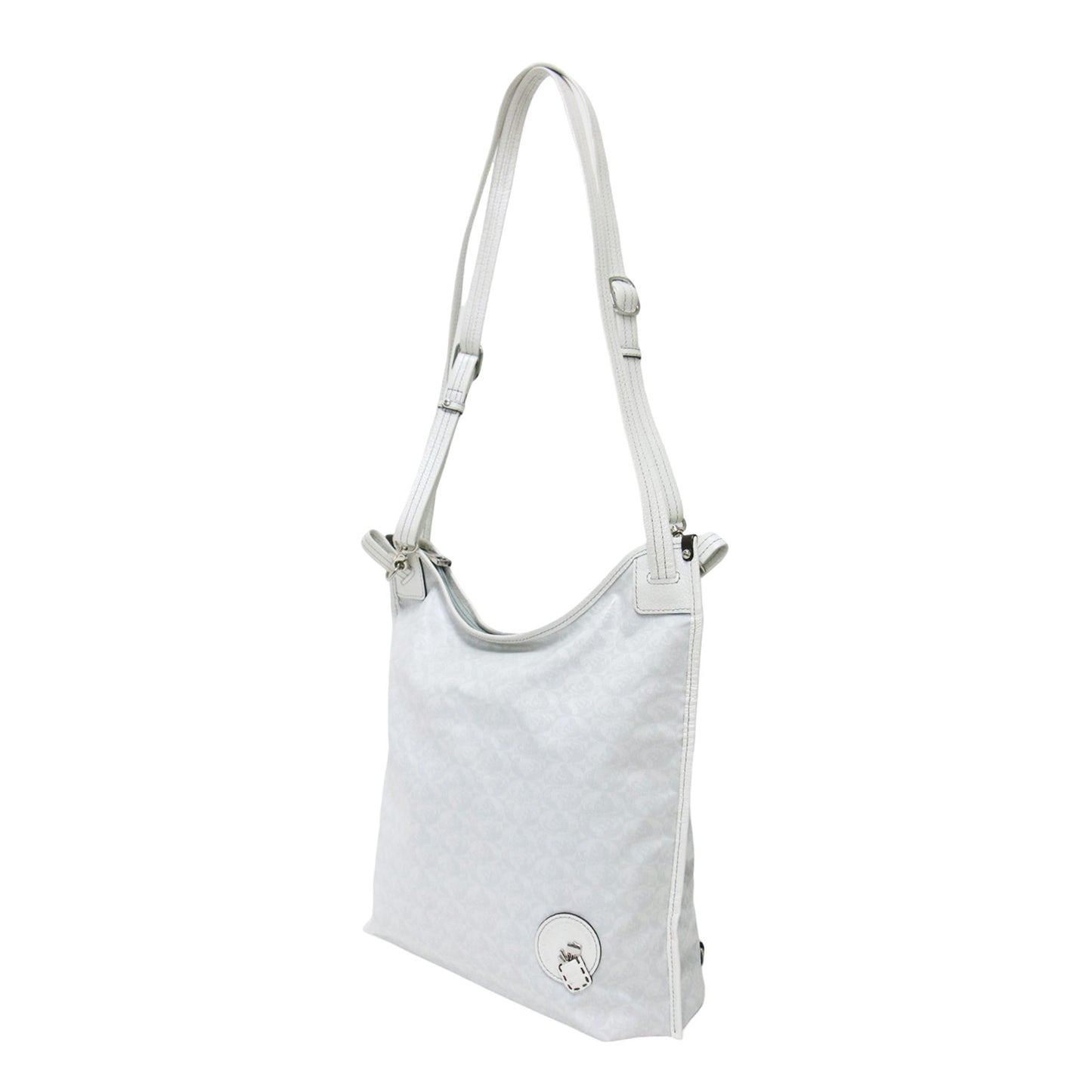 ジャガード プリント 3WAY トート バッグ / ショルダー リュック 総柄 レザー