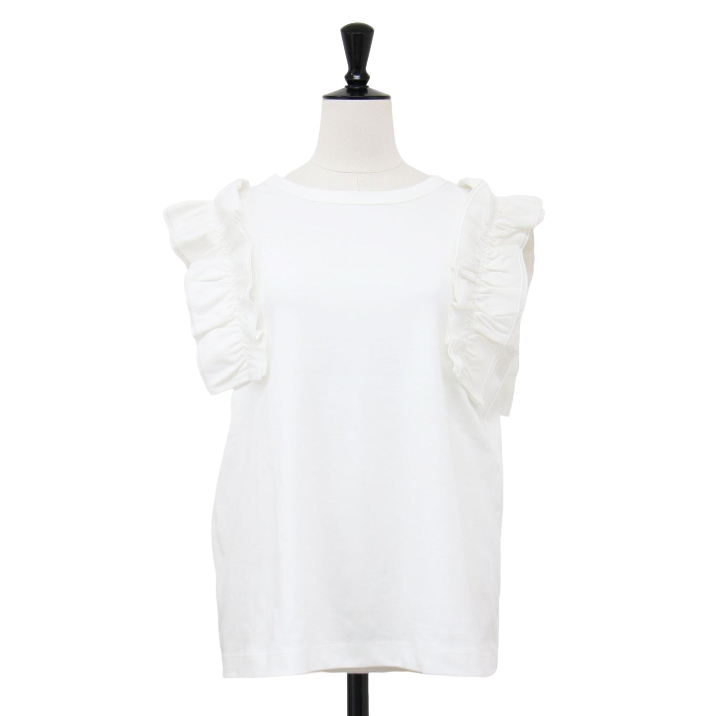 25春夏 シルケット フリルスリーブ プルオーバー カットソー / Tシャツ ノースリーブ ストレッチ