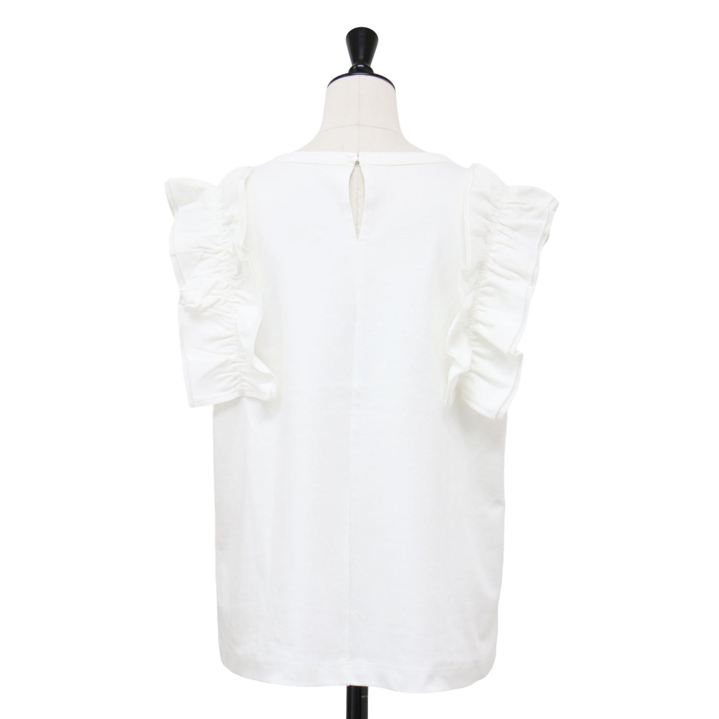 25春夏 シルケット フリルスリーブ プルオーバー カットソー / Tシャツ ノースリーブ ストレッチ