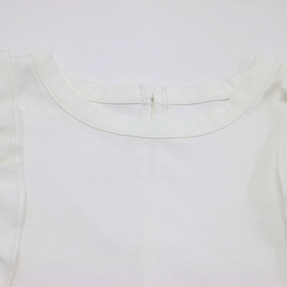 25春夏 シルケット フリルスリーブ プルオーバー カットソー / Tシャツ ノースリーブ ストレッチ