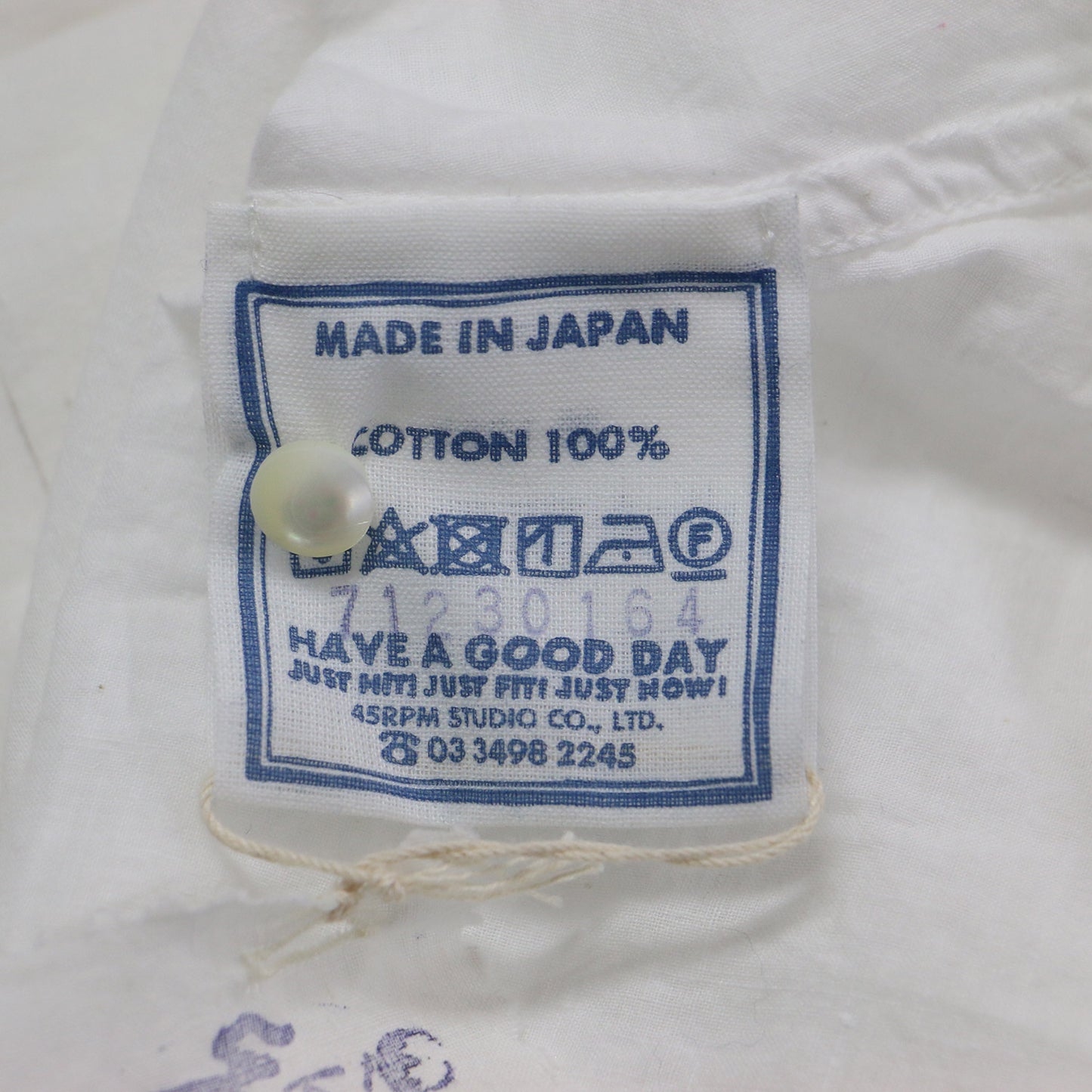 インドカディdeレースカラーTシャツ / ブラウス 長袖 クルーネック ペプラム フレア タック ロゴ 刺繍 コットン