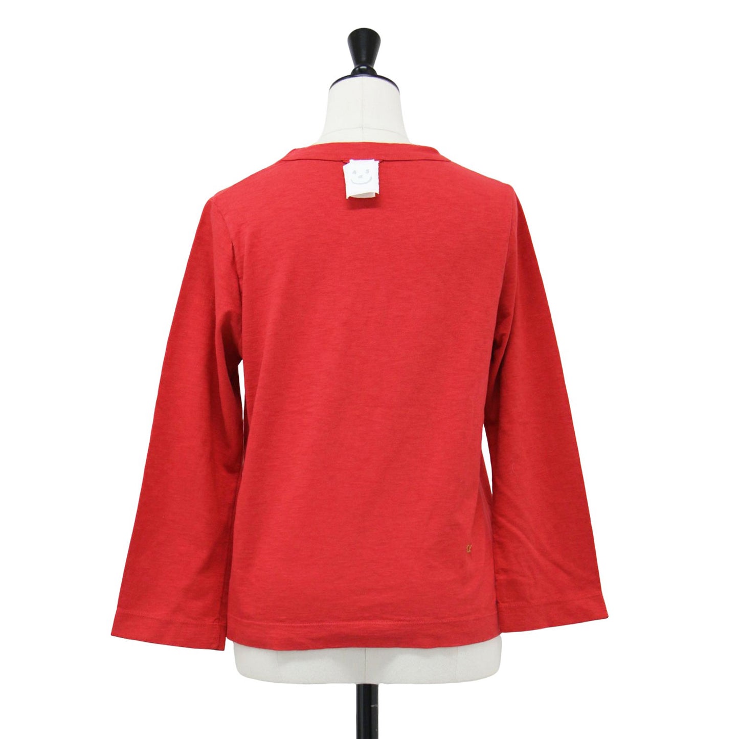 天竺 ロングスリーブ Tシャツ / カットソー クルーネック ロゴ 刺繍 コットン