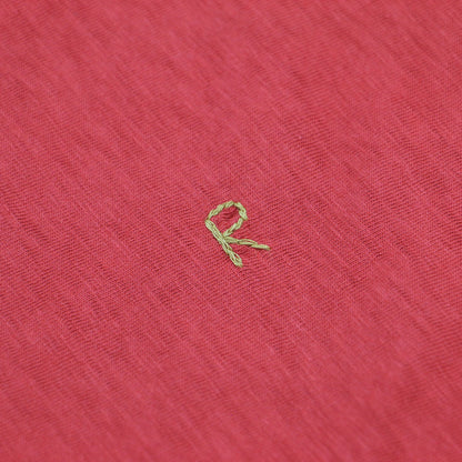 天竺 ロングスリーブ Tシャツ / カットソー クルーネック ロゴ 刺繍 コットン