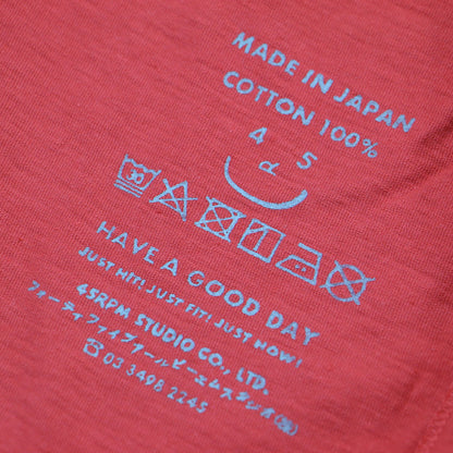 天竺 ロングスリーブ Tシャツ / カットソー クルーネック ロゴ 刺繍 コットン