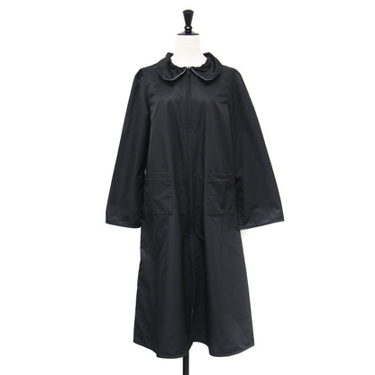 リバーシブル ステンカラー ロングコート / 長袖 Aライン 総柄 フレア タック