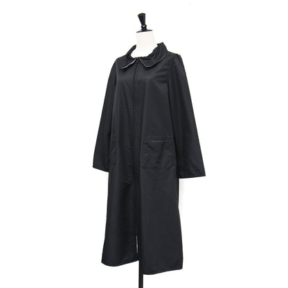 リバーシブル ステンカラー ロングコート / 長袖 Aライン 総柄 フレア タック