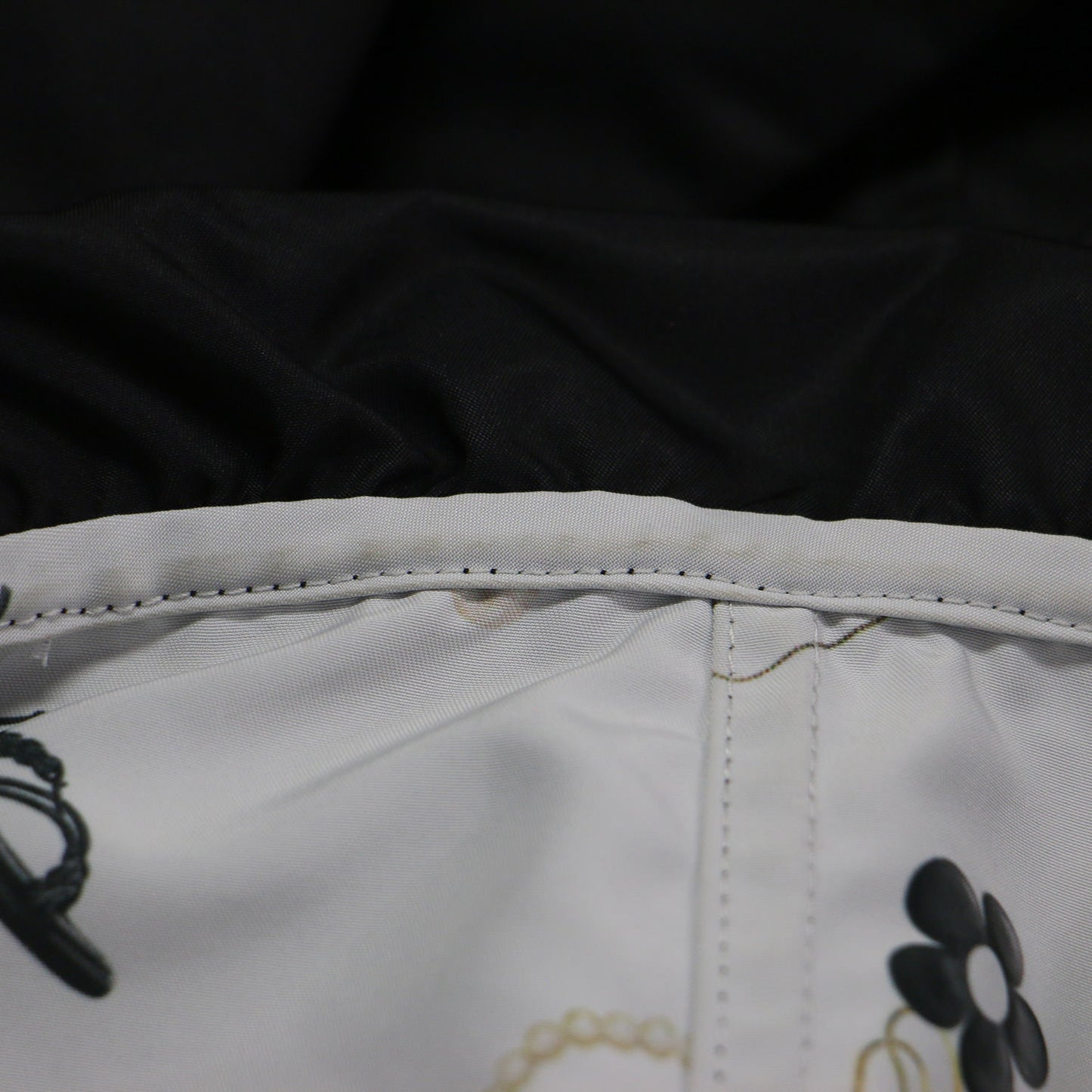 リバーシブル ステンカラー ロングコート / 長袖 Aライン 総柄 フレア タック